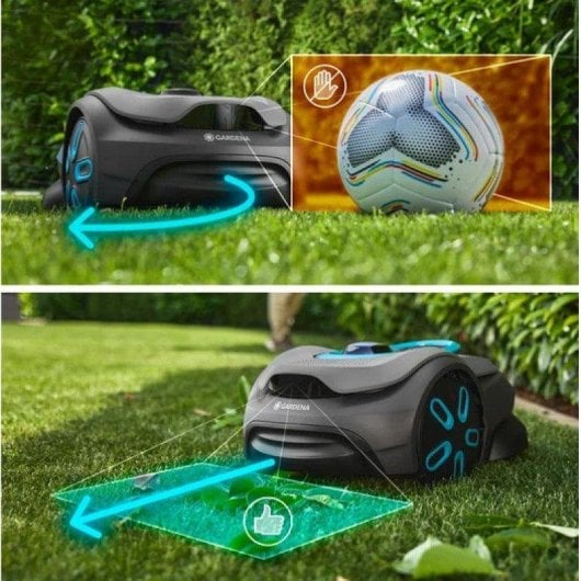 Robot cortacésped Gardena SILENO sense 400 m² sin cables con inteligencia LONA™