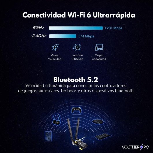 Desktop VolttierPC AMD Ryzen 7 5800X 32GB 1TB SSD RTX 5060 Windows 11 Pro WiFi6 Bluetooth 5.2 Refrigeração Líquida