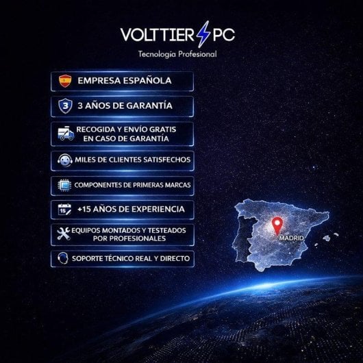 PC Sobremesa VolttierPC AMD Ryzen 5 5500 32GB 1TB SSD RTX 5060 Windows 11 Pro WiFi 6