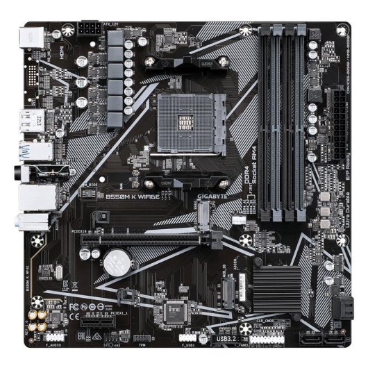 Placa Base GIGABYTE B550M K WIFI6E AMD B550 AM4 DDR4 Micro ATX WiFi 6E Bluetooth 5.3