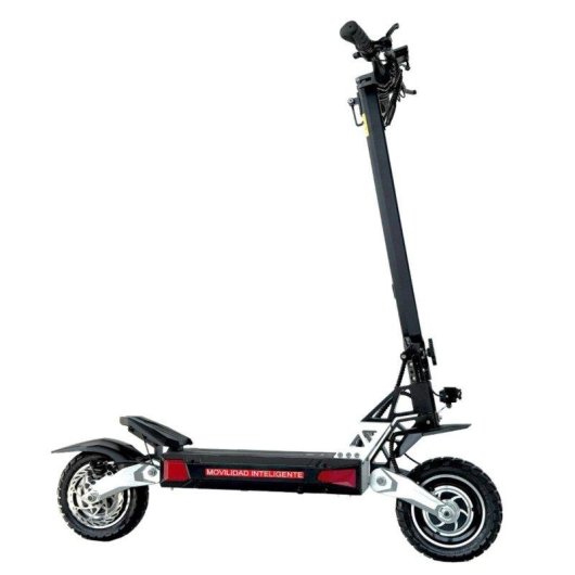 Patinete électrique Emanba Em8 Max 1600W Autonomie 90km Pneus 10 pouces Freins hydrauliques Argent Noir