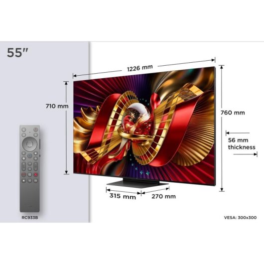 TV TCL QLED Mini LED C8L 55C8L 55" 4K UltraHD 144Hz Smart TV Google TV Dolby Vision