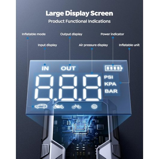 Arrancador De Baterías De Coche Con Compresor De Air,utrai Arrancador De Coches(9l Gasolina O 7.5l Diesel)con 18w Carga 