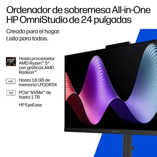 HP OmniStudio 24-cv0005ns AMD Ryzen 3 30 8GB 512GB SSD Radeon 610M 23.8" FreeDOS