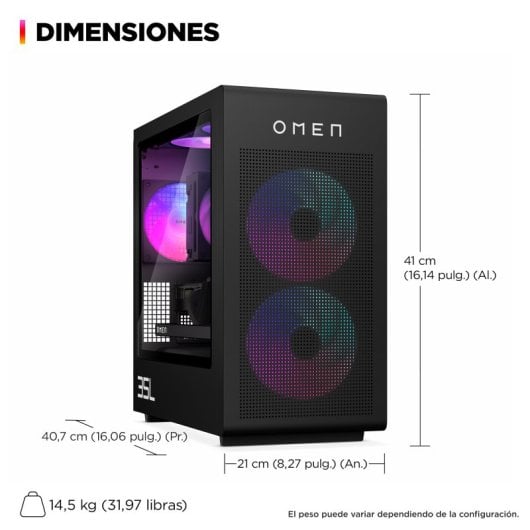 PC de bureau HP OMEN 35L GT16-1006ns AMD Ryzen 7 9800X3D 32GB 1TB SSD RTX 5070 Ti Windows 11 WiFi7