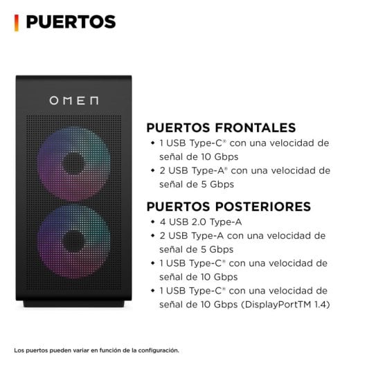 PC de bureau HP OMEN 35L GT16-1006ns AMD Ryzen 7 9800X3D 32GB 1TB SSD RTX 5070 Ti Windows 11 WiFi7