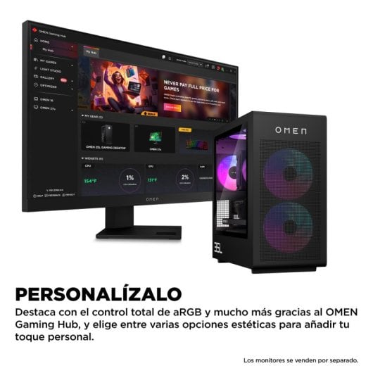 PC de bureau HP OMEN 35L GT16-1006ns AMD Ryzen 7 9800X3D 32GB 1TB SSD RTX 5070 Ti Windows 11 WiFi7