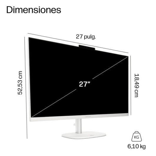 PC Tout-en-un HP OmniStudio 27-cv0004ns AMD Ryzen 5 16Go 512Go SSD Radeon 27" FreeDOS Blanc