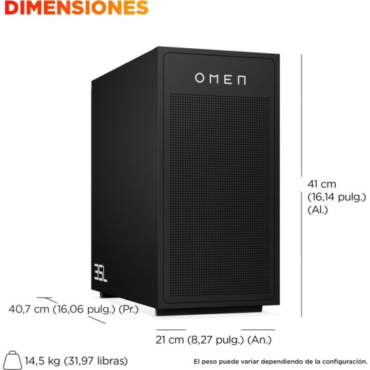 PC fisso HP OMEN 35L GT17-0001ns AMD Ryzen 7 9800X3D 64GB 1TB SSD RTX 5070 Windows 11 WiFi 6E