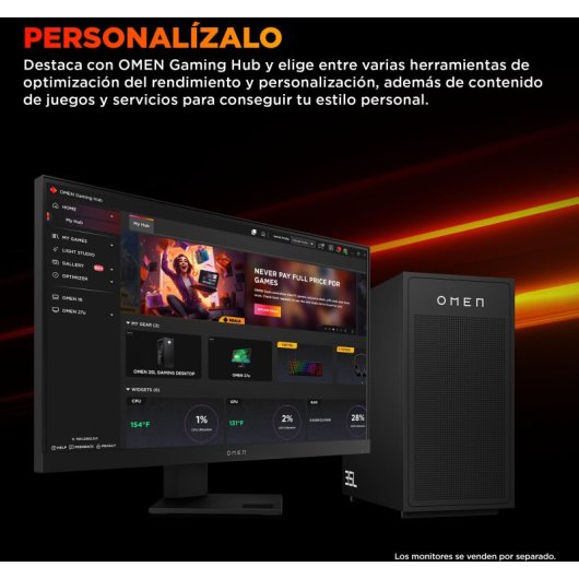 PC fisso HP OMEN 35L GT17-0001ns AMD Ryzen 7 9800X3D 64GB 1TB SSD RTX 5070 Windows 11 WiFi 6E