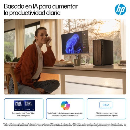 PC de bureau HP OmniDesk M03-0006ns Intel Core Ultra 5 8GB 512GB SSD Intel Graphics FreeDOS WiFi 6E