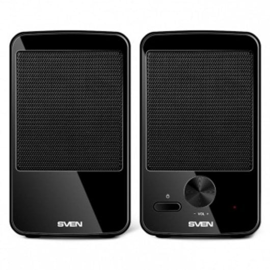 Altavoces Sven 2.0 filaires 4 W avec LED et contrôle rotatif noir