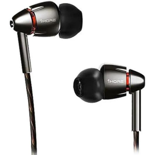 Auriculaires 1MORE E1010 filaires connectivité jack pour appels et musique noir rouge