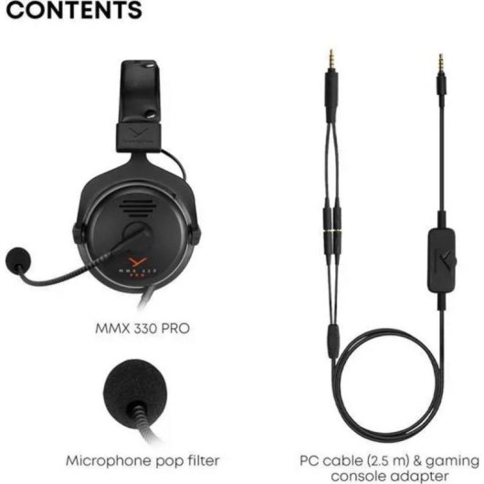 Auriculaires Beyerdynamic MMX 330 PRO filaires 3,5 mm Gaming ouverts noirs