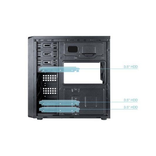 Carcasa de ordenador TooQ PRISMA ULTRA Midi Tower Negro Fuente 500W