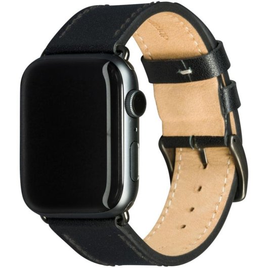 Correa dbramante1928 Copenhagen Cuero Negro Gris Apple Watch