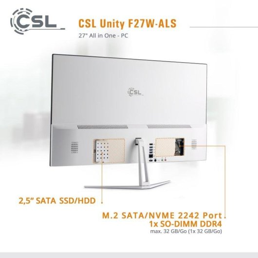 CSL Unity F27-ALS Intel N200 8GB 256GB SSD Intel UHD 27" Windows 11 Pro All-in-One