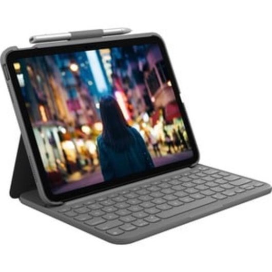 Tastatur Apple Slim Folio Magnetisch QWERTZ Schweizer Bluetooth Grau