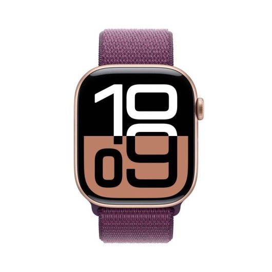 Apple Watch Series 10 GPS 4G OLED 46mm Rose Gold Bracelet Textile Violet Étanche 50m