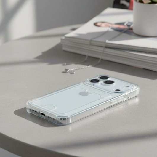 Funda Silicona Cubre Con Tarjetero Para Iphone 17 Pro Max