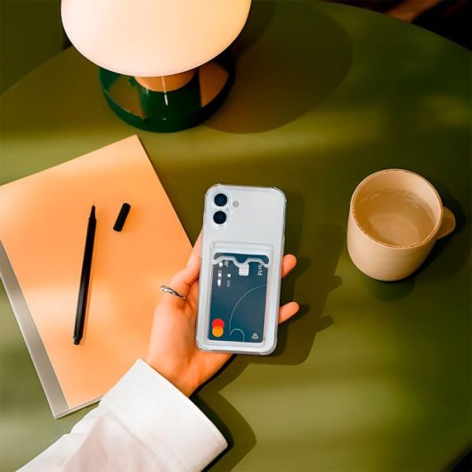 Funda Silicona Cubre Con Tarjetero Para Iphone 17