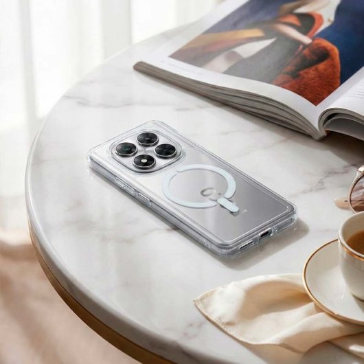 Funda Transparente Logo Compatible Con Magsafe Para Xiaomi Redmi Note 14 Pro 5g