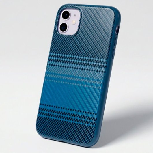 Funda para móvel Fibra de Carbono Azul Escuro Antichoque para iPhone 11