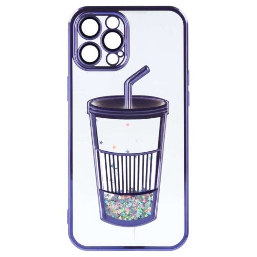 Funda Bumper Con Vaso De Purpurina Para Iphone 12 Pro Max