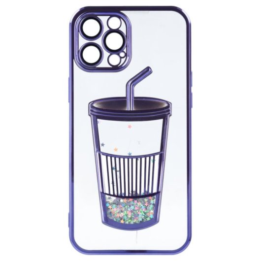Funda Bumper Con Vaso De Purpurina Para Iphone 12 Pro Max