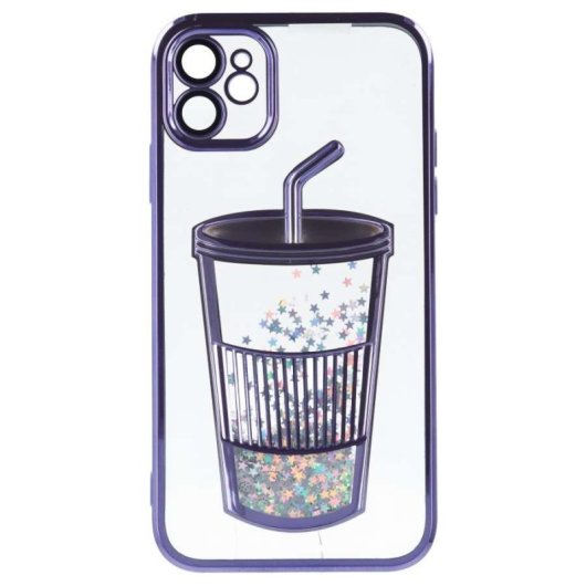 Funda Bumper Con Vaso De Purpurina Para Iphone 11