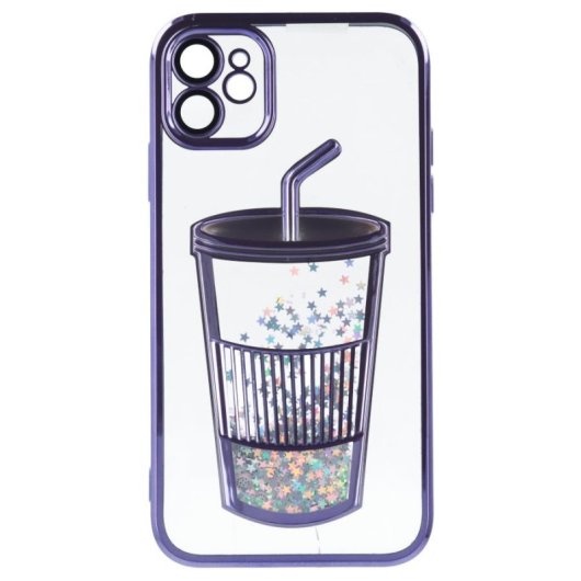Funda Bumper Con Vaso De Purpurina Para Iphone 11