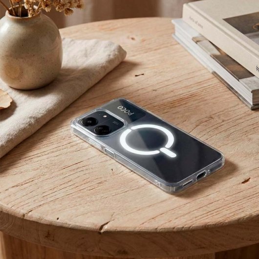 Funda Transparente Logo Compatible Con Magsafe Para Xiaomi Poco C65
