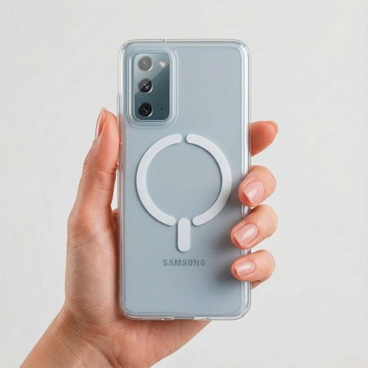 Funda Transparente Logo Compatible Con Magsafe Para Samsung Galaxy S20 Fe