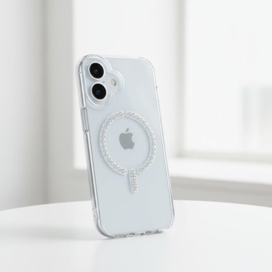 Funda Antiyellow Compatible Con Magsafe Con Brillantes Para Iphone 16