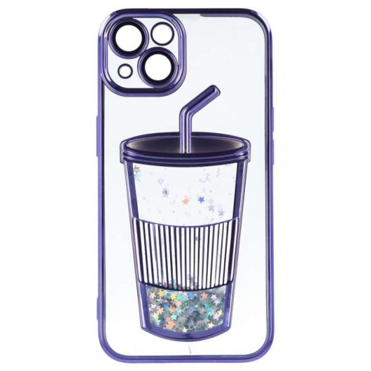 Funda Bumper Con Vaso De Purpurina Para Iphone 13
