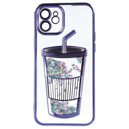 Funda Bumper Con Vaso De Purpurina Para Iphone 12
