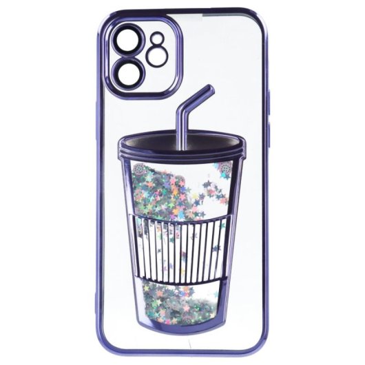 Funda Bumper Con Vaso De Purpurina Para Iphone 12