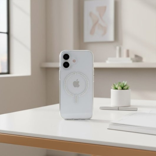 Funda Antiyellow Compatible Con Magsafe Con Brillantes Para Iphone 17