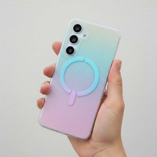Funda Ring Glitter Compatible Con Magsafe Para Samsung Galaxy S24 Plus