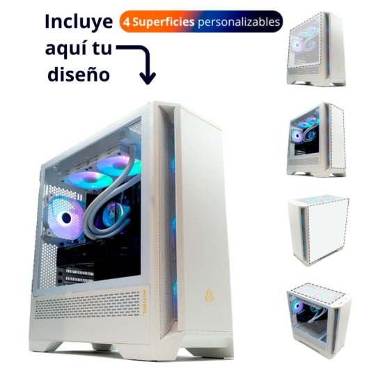 Forgeon Mithril ARGB Mesh Torre ATX Blanca con 4 superficies personalizables