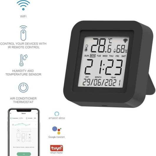 Mando Nivian NVS-TEMPHUMIR-W WiFi IR con sensor temperatura y humedad
