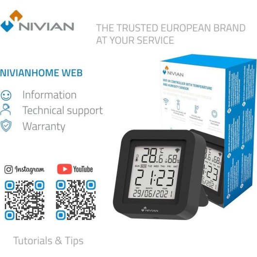 Mando Nivian NVS-TEMPHUMIR-W WiFi IR con sensor temperatura y humedad