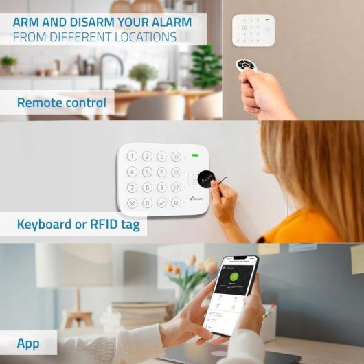 Alarma Nivian IS4 Wifi Inalámbrica Interior Sensor Movimiento RFID App