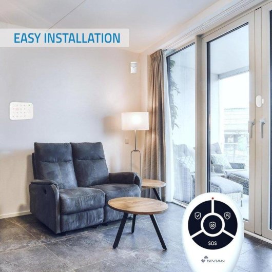Alarma Nivian IS4 Wifi Inalámbrica Interior Sensor Movimiento RFID App