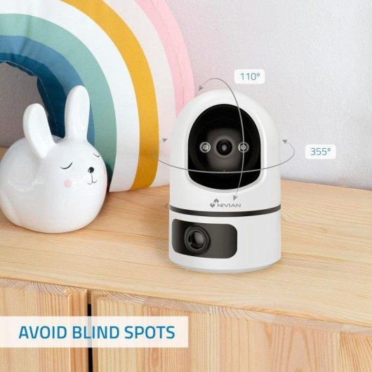 Caméra de surveillance Nivian 2K Vision Nocturne Intérieure Détection IA Audio Bidirectionnel