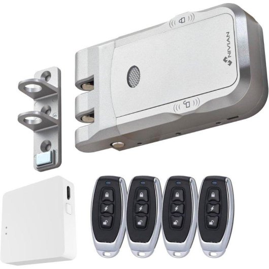 Cerradura inteligente Nivian NVS-SMARTBOLT WiFi Apertura con App y mando a distancia Antivandálica