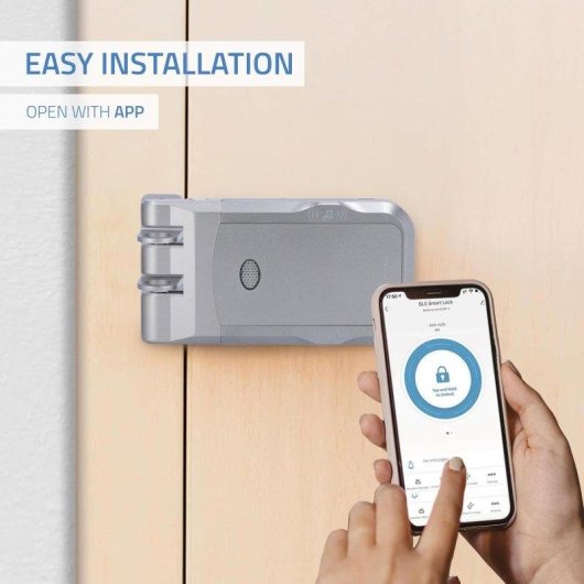 Cerradura inteligente Nivian NVS-SMARTBOLT WiFi Apertura con App y mando a distancia Antivandálica