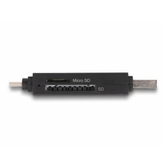 Leitor de cartões Delock SuperSpeed USB 5 Gbps Type-C Type-A SD MicroSD