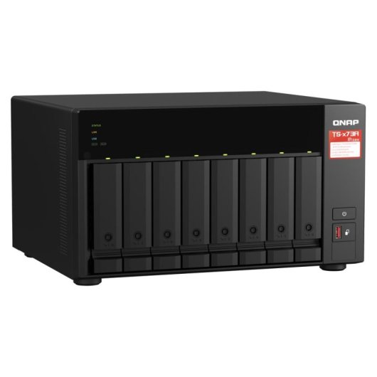 Serveur NAS tour Qnap 8 baies Ryzen V1500B 8GB DDR4 2.5GbE PCIe M.2 Hot-Swap