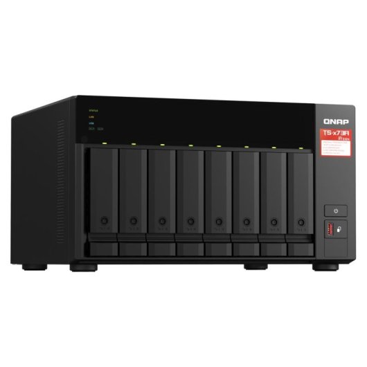 Serveur NAS tour Qnap 8 baies Ryzen V1500B 8GB DDR4 2.5GbE PCIe M.2 Hot-Swap